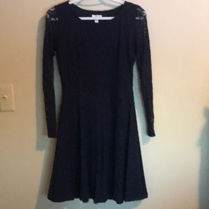 Navy lace A-line dress